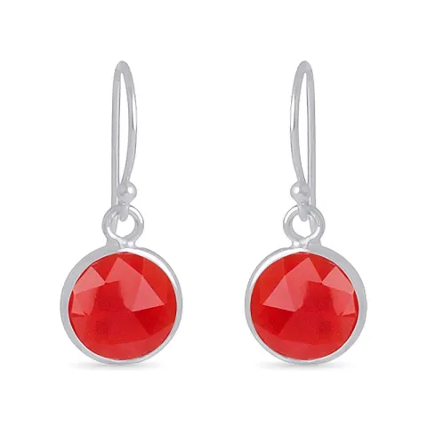 punainen onyx korvarenkaat  hopea