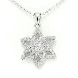 Kukka zirkoni riipus  hopeaa