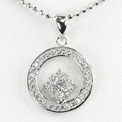 pyöreä zirkoni riipus  hopeaa