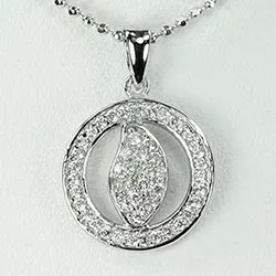 pyöreä zirkoni riipus  hopeaa