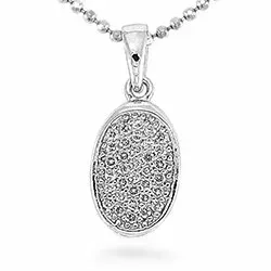 Ovaali zirkoni riipus  hopeaa