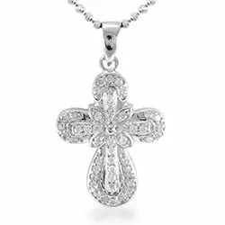 Risti valkoinen zirkoni riipus  hopeaa