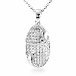 Ovaali zirkoni riipus  hopeaa