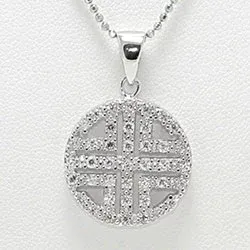 Pyöreä zirkoni riipus  hopeaa