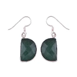 vihreä korvarenkaat  hopea