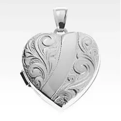 22 mm sydän medaljonki hopeaa