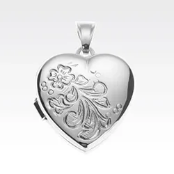 sydän medaljonki  hopeaa