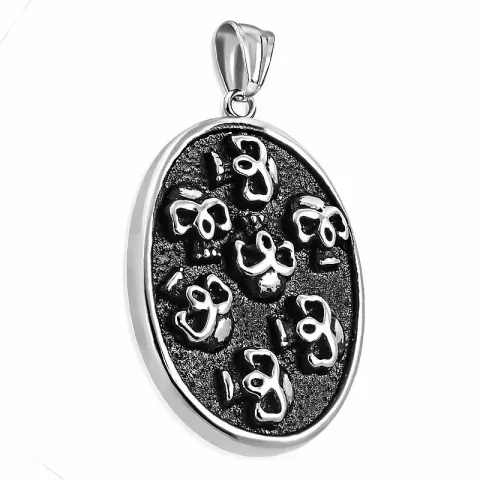 Ovaali pääkallo riipus  teräs