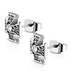 Miesten nappikorvakorut  teräs