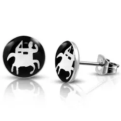 Pyöreitä jousimies nappikorvakorut  ruostumaton teräs