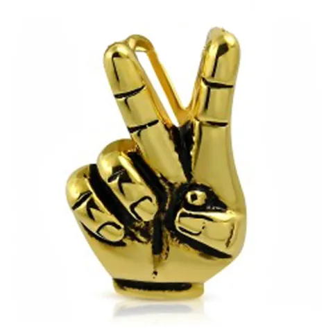 rauhanmerkki riipus  kullattu teräs