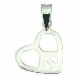 Sydän rauhanmerkki riipus  hopeaa