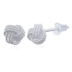 solmu nappikorvakorut  hopeaa