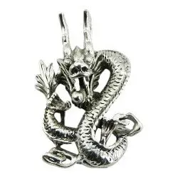 Leveä lohikäärme riipus  hopeaa