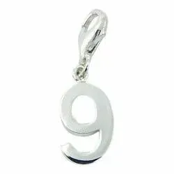 Lasten charm hopeaa numero 9