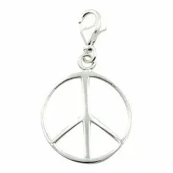 Pyöreä rauhanmerkki charm hopeaa