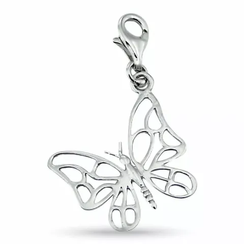 Elegantti perhonen charm hopeaa