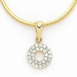 Elegantti pyöreä zirkoni riipus  14 karaatin kultaa