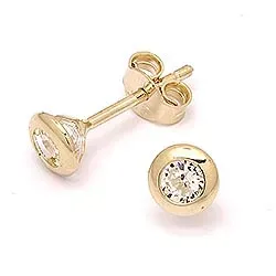 5 mm pyöreitä nappikorvakorut 14 karaatin kultaa kanssa zirkonia