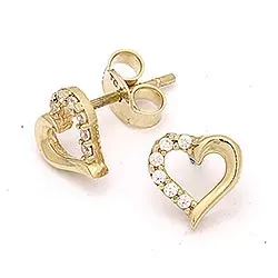 Sydän nappikorvakorut 14 karaatin kultaa kanssa 
