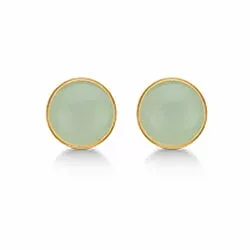 Pieniä Aagaard pyöreitä kristalli korvarenkaat  8 karaatin kultaa vaaleanvihreää kristallia