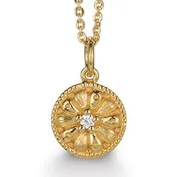 Kranz ja Ziegler kukka riipus jossa on ketju  kullattua hopeaa valkoinen zirkoni