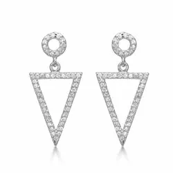 Kranz ja Ziegler kolmionmuotoinen korvarenkaat  hopea valkoinen zirkoni