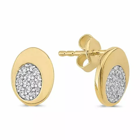 Pieniä ovaaleja nappikorvakorut 8 karaatin kultaa kanssa zirkoni