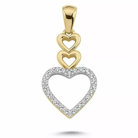 Kaksinkertaiset sydän riipus  8 karaatin kultaa