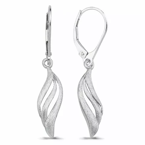 pitkät lehti korvarenkaat  hopea