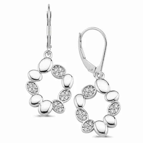 suuria pyöreitä pyöreä zirkoni korvarenkaat  hopea