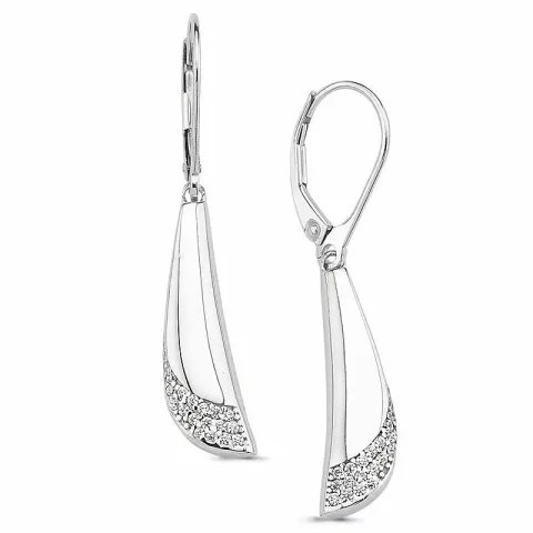 pitkät zirkoni korvarenkaat  hopea