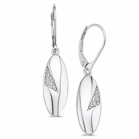 pitkät zirkoni korvarenkaat  hopea