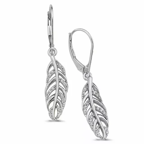 lehti korvarenkaat  hopea