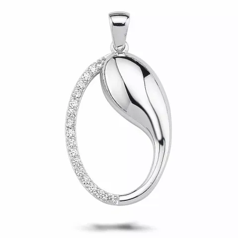 Ovaali zirkoni riipus  hopeaa