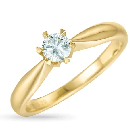 zirkoni solitaire-sormus 9 karaatin kultaa