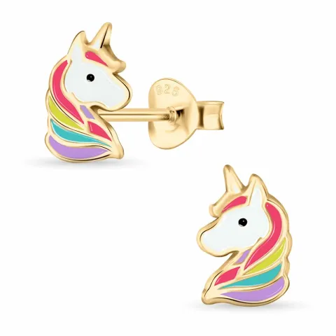 yksisarvinen lasten korvakorut  roosanväristä hopeaa