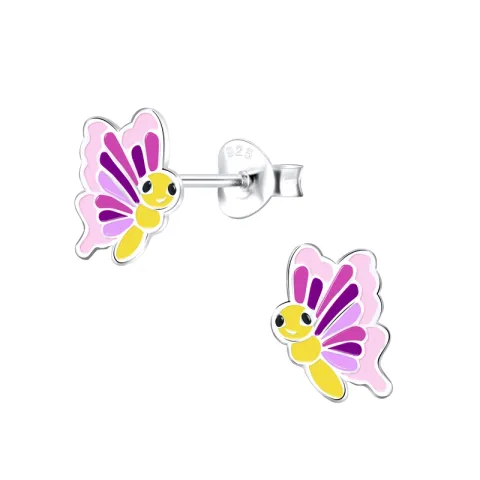 perhoset emalji lasten korvakorut  hopea