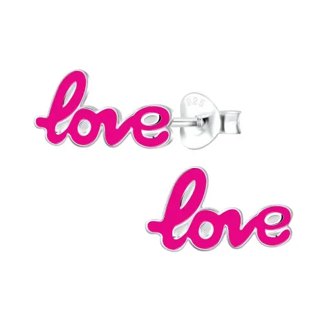 Love emalji lasten korvakorut hopea