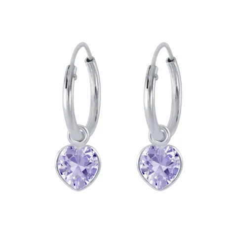 12 mm laventelinvärinen zirkoni rengas  hopea - Little Ones