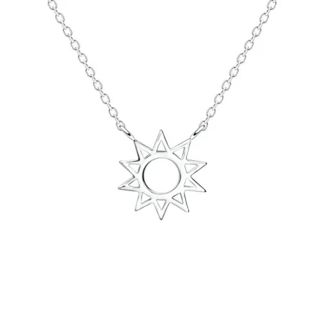 aurinko kaulaketju, jossa on riipus hopeaa