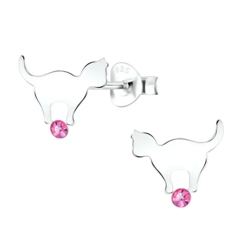 kissat lasten korvakorut  hopea