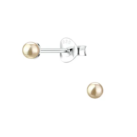 3 mm helmi nappikorvakorut  hopea