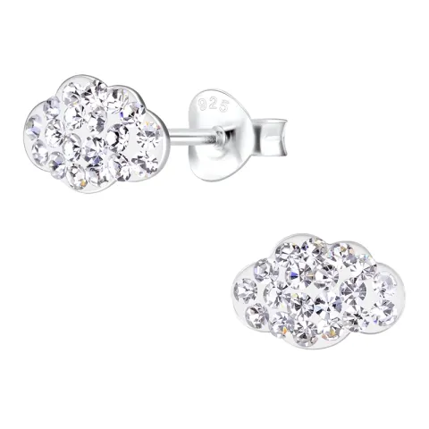 pilviä valkoinen lasten korvakorut  hopea