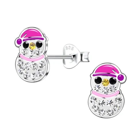 lumiukko lasten korvakorut  hopea