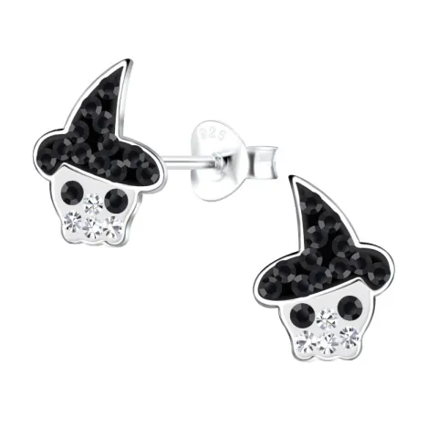 pääkallo lasten korvakorut  hopea