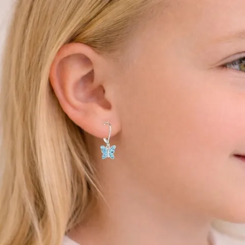 perhoset sininen lasten korvakorut  hopea - Little Ones