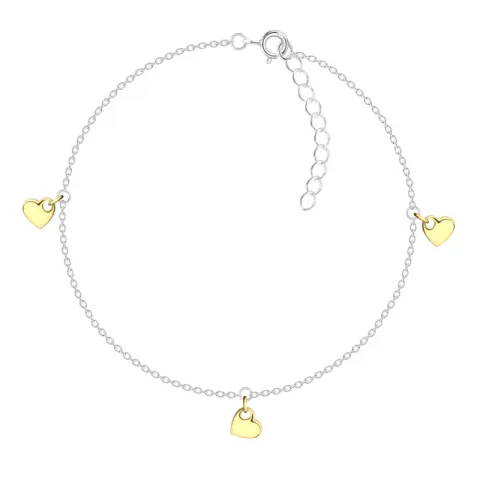 sydän nilkkaketju hopeaa riipus kullattua hopeaa - Little Ones