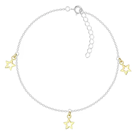 tähti nilkkaketju hopeaa riipus kullattua hopeaa - Little Ones