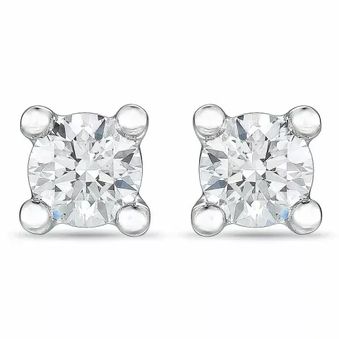2 x 0,10 ct timantti solitaire-nappikorvakorut 14 karaatin valkokultaa kanssa timantti 
